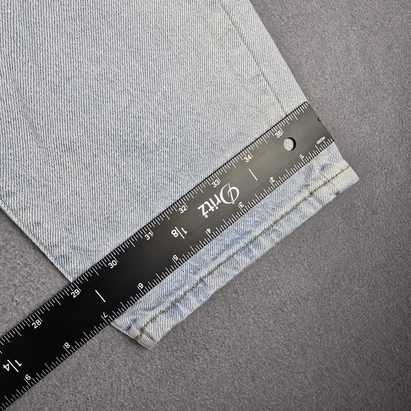 Y2k Mom Jeans Hi Rise Two Tone Womens 26 Color‎ Block Patchwork Button Fly vtg - Picture 12 of 16